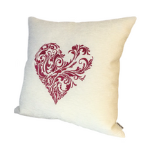 Load image into Gallery viewer, Abstract pink embroidered heart cushion