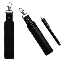 Load image into Gallery viewer, Black pen holder keyfob with touch screen stylus accessories