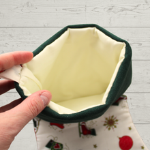 Load image into Gallery viewer, Christmas motifs stocking with cream lining