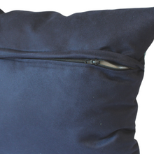Load image into Gallery viewer, Cushion reverse in navy with zip opening