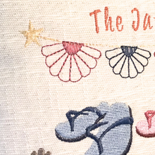 Load image into Gallery viewer, Flip flops family cushion close up of seashells