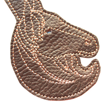 Load image into Gallery viewer, Horse head keyfob close up of stitching