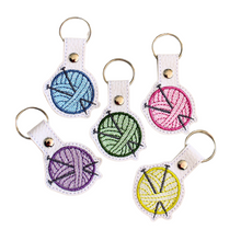 Load image into Gallery viewer, Knitting keyfob collection in five different colours