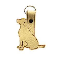 Load image into Gallery viewer, Labrador keyfob in cream faux leather