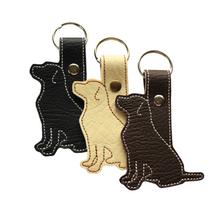 Load image into Gallery viewer, Labrador keyfobs in black, brown and cream faux leather