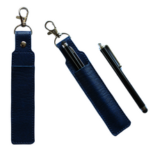 Load image into Gallery viewer, Navy pen holder keyfob with touch screen stylus accessories