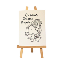 Load image into Gallery viewer, Oh Bother Pooh embroidered art on white fabric