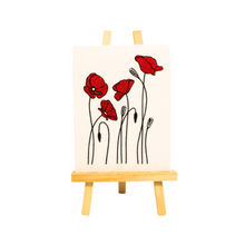 Load image into Gallery viewer, Poppies embroidered art