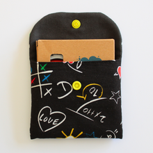 Load image into Gallery viewer, Scribble pencil case open with a cardboard box of pencils inside