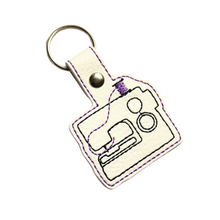 Load image into Gallery viewer, Sewing machine keyfob with purple thread
