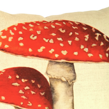 Load image into Gallery viewer, Toadstool cushion close up of red tops