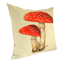 Load image into Gallery viewer, Toadstool cushion viewed from the left side