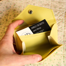 Load image into Gallery viewer, Yellow faux leather purse with credit card slots