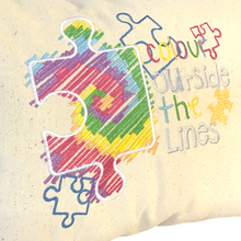 Load image into Gallery viewer, Autism Jigsaw Cushion left side close up