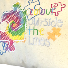 Load image into Gallery viewer, Autism Jigsaw Cushion right side close up