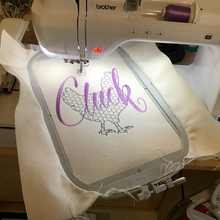 Load image into Gallery viewer, Cluck Cushion embroidered finish
