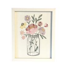 Load image into Gallery viewer, Embroidered Floral Bouquet Artwork