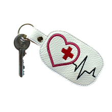 Load image into Gallery viewer, Heartbeat keyfob with key