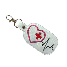 Load image into Gallery viewer, Heartbeat keyfob with lobster clasp