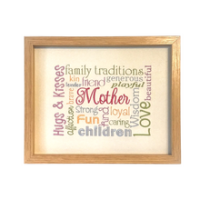 Load image into Gallery viewer, Mother Embroidered Word Art in frame