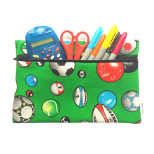 Load image into Gallery viewer, Pencil Case in sporty fabric with stationery