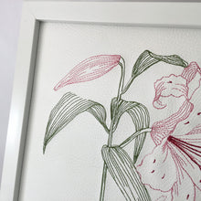 Load image into Gallery viewer, Embroidered Lily Artwork close up 2