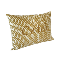 Load image into Gallery viewer, Cwtch Cushion yellow daisy left view