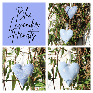 Blue lavender hearts collage