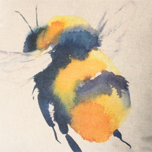 Load image into Gallery viewer, * BUMBLEBEE WATERCOLOUR EFFECT CUSHION COVER *
