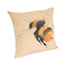 Load image into Gallery viewer, BUMBLEBEE WATERCOLOUR EFFECT CUSHION COVER
