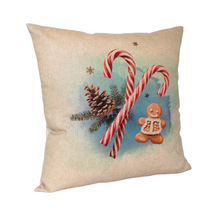 Load image into Gallery viewer, Candy Cane cushion left side view
