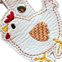 Load image into Gallery viewer, Chicken keyfob close up of stitching
