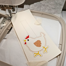 Load image into Gallery viewer, Chicken keyfob with stitching completed
