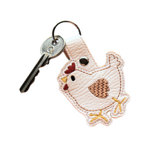 Load image into Gallery viewer, Chicken keyfob with a key
