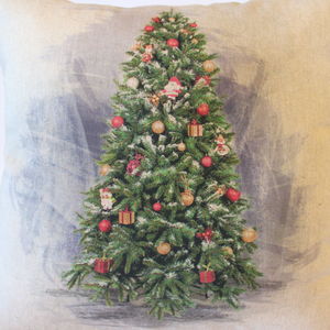 Christmas Tree cushion close up of tree motif
