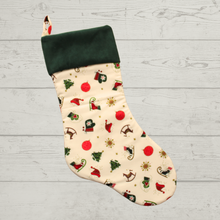 Load image into Gallery viewer, Christmas motifs stocking 
