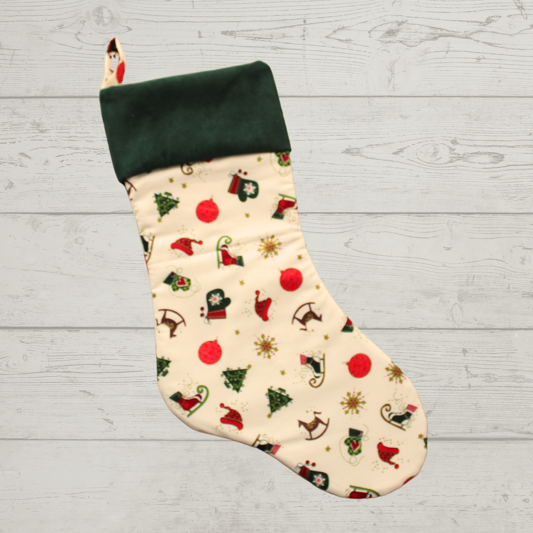 Christmas motifs stocking 