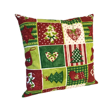 Load image into Gallery viewer, Christmas Motifs cushion left side view
