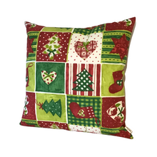 Load image into Gallery viewer, Christmas Motifs cushion right side view
