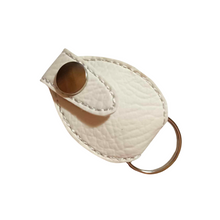 Load image into Gallery viewer, Coin holder keyfob in white faux leather
