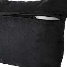 Load image into Gallery viewer, Cushion reverse in black with zip opening
