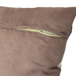 Cushion reverse in mauve lilac faux suede with zip opening