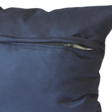 Load image into Gallery viewer, Cushion reverse in navy with zip opening
