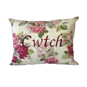 Cwtch cushion in Laura Ashley pink floral
