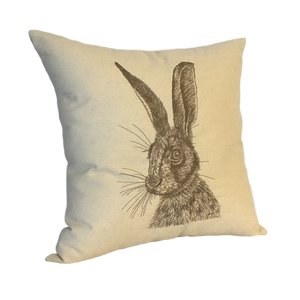 Embroidered Hare cushion