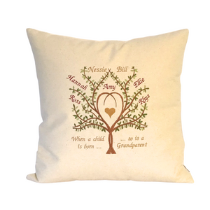 Grandparents Personalised Family Tree cushion