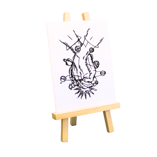 Holding Hands Embroidered Art