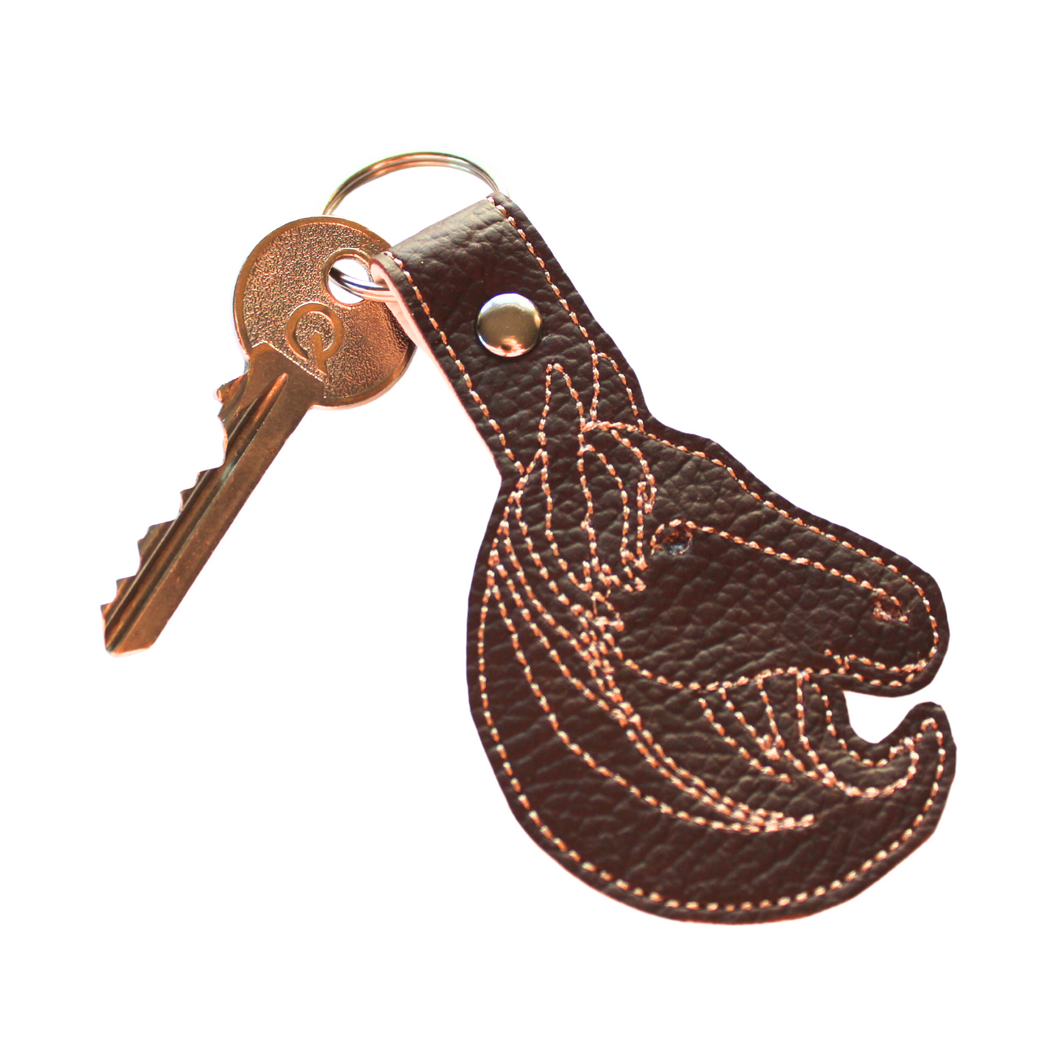 Horse head keyfob with key