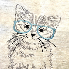 Load image into Gallery viewer, Kitten with blue glasses
