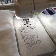 Load image into Gallery viewer, Kitten with glasses embroidery

